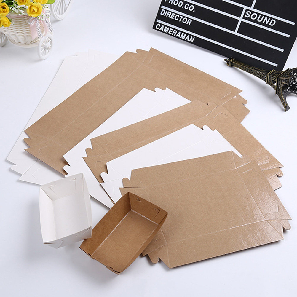 Food Snacks Box - 30 Stück Bootförmige Einweg-Verpackungsboxen aus Kraftpapier,