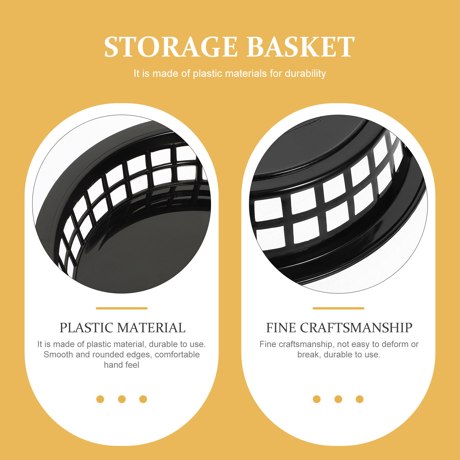 Food Snacks Basket - 6 Stück Pommes-Frites-Körbe aus Kunststoff, Lebensmittel-Aufbewahrungskorb,