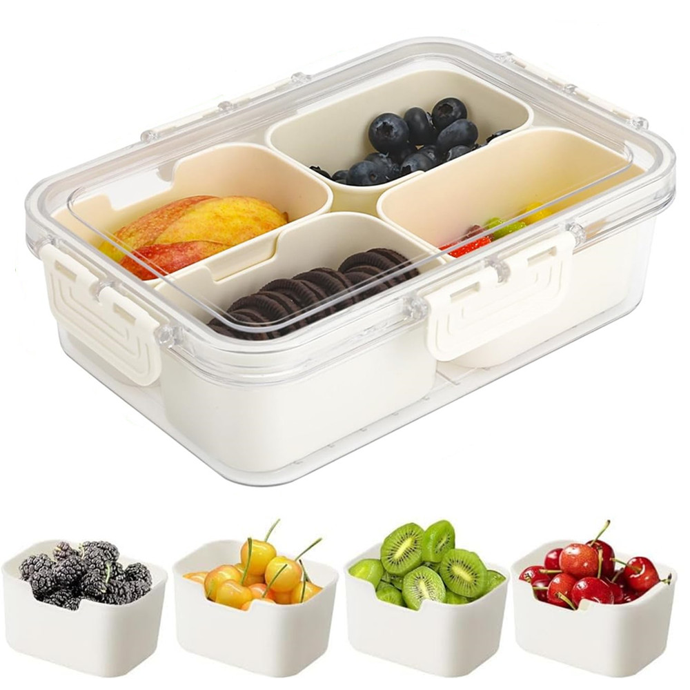Food Snacks Wholesale - Tragbare Lebensmittel-Aufbewahrungsbox, Snackbox, 4 Fächer mit