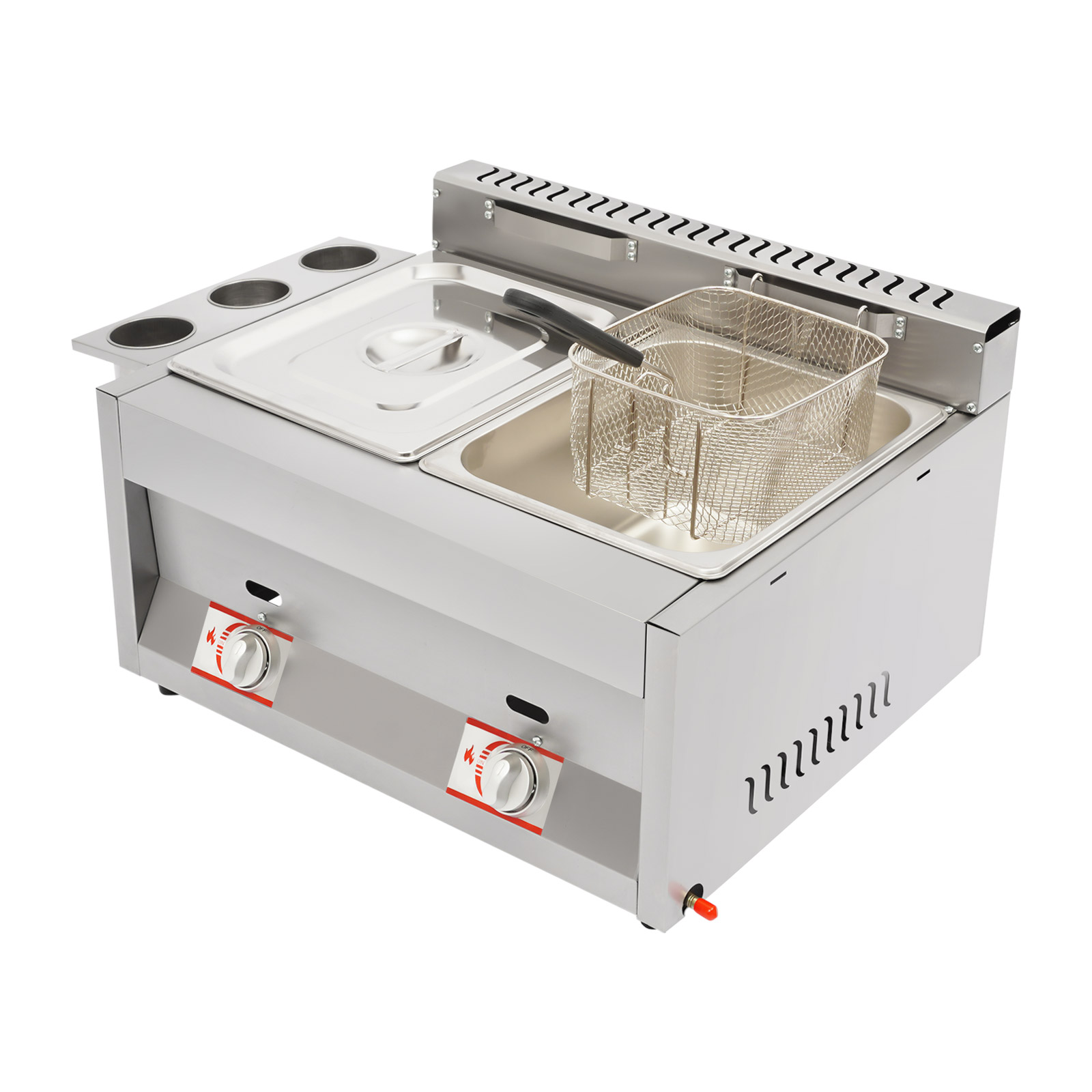 Food Snacks Basket - Gewerbliche Doppel-Fritteuse mit 2 Becken, 6,34