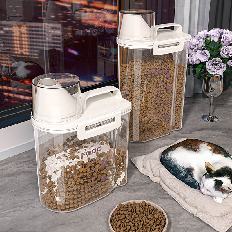 Food Snacks Box - Versiegelter Katzenfutter-Aufbewahrungseimer Vakuum-Konservierungstank für Hundefutter Feuchtigkeitsbeständige