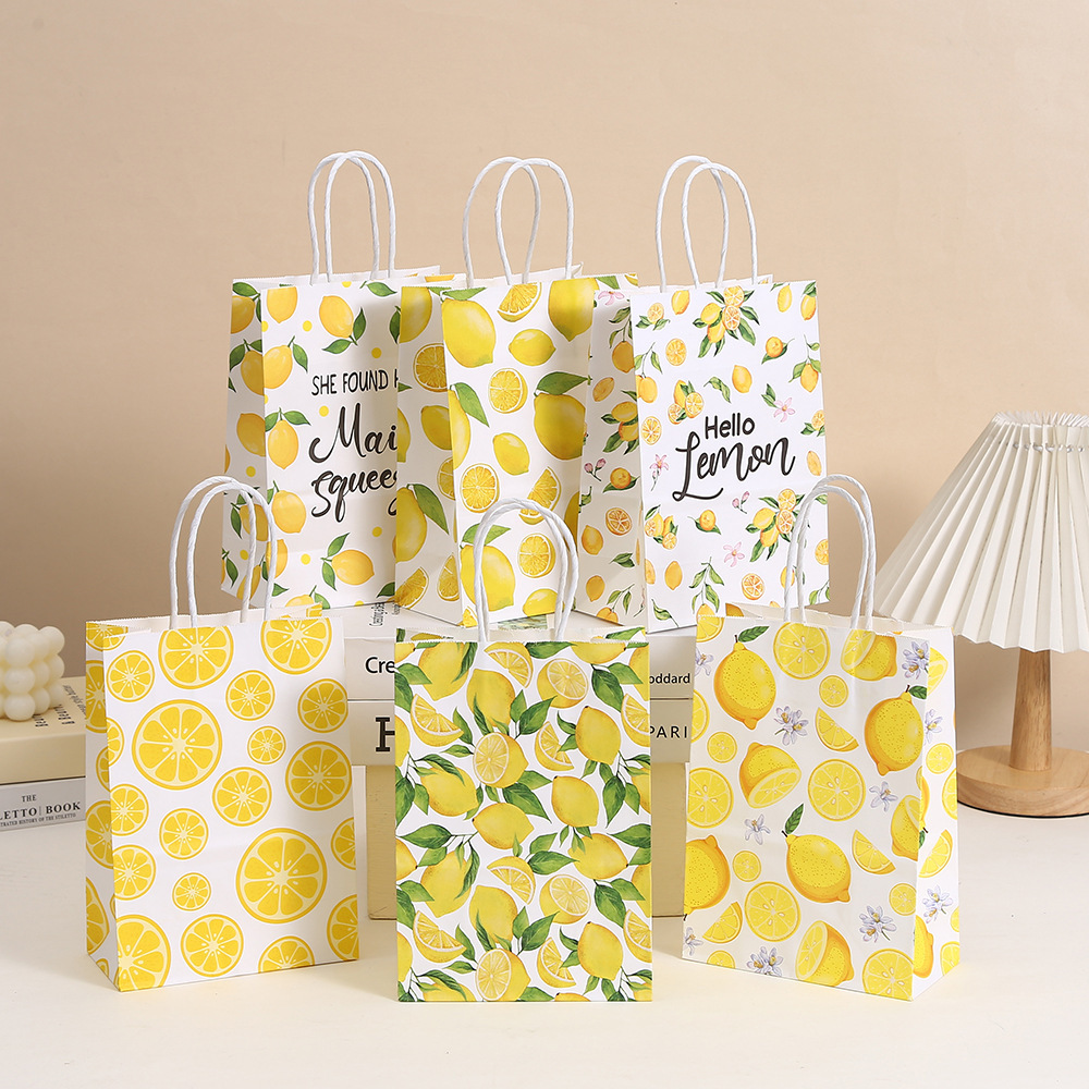 Food Snacks Gifts - 6 Stück tropische Sommer-Hallo-Zitronen-Themen-Keks-Snacks aus Papier,