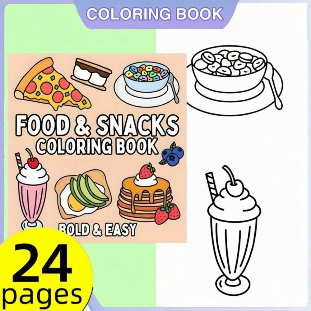 Malbuch mit Essen und Snacks,  – Food Snacks Coloring Book Bewertung und Preis